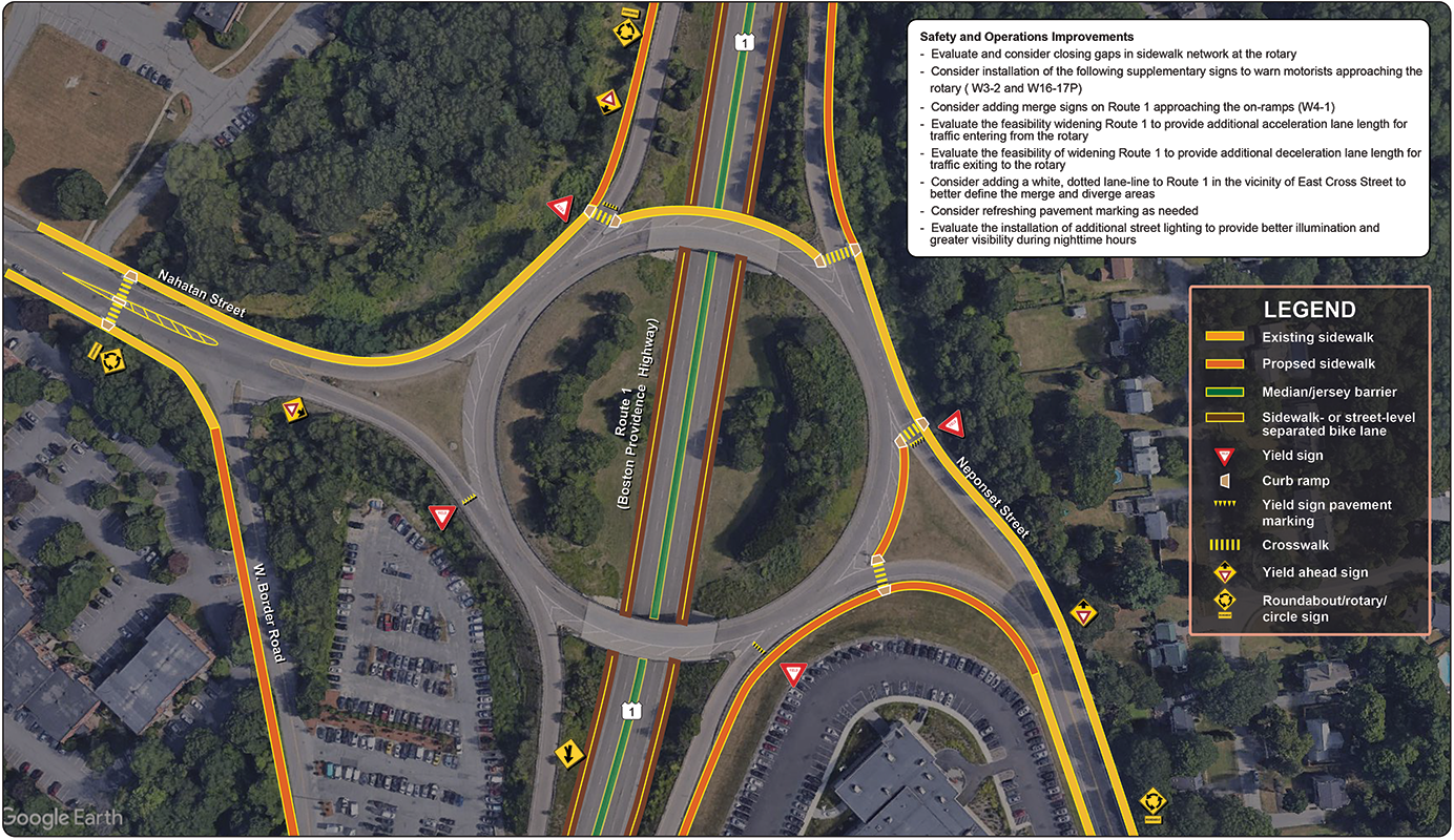 Figure 29
Route 1 at Pendergast Circle: Alternative 1—Keep the Rotary
Figure 29 is an aerial photo showing Pendergast Circle and proposed improvements.
Figure 29
Route 1 at Pendergast Circle: Alternative 1—Keep the Rotary
Figure 29 is an aerial photo showing Pendergast Circle and proposed improvements.